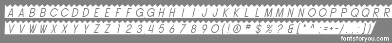 SfButtacupOblique-Schriftart – Weiße Schriften auf grauem Hintergrund
