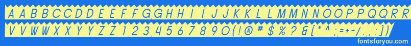 SfButtacupOblique Font – Yellow Fonts on Blue Background
