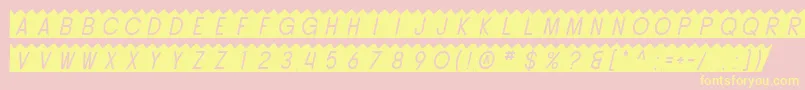 SfButtacupOblique-fontti – keltaiset fontit vaaleanpunaisella taustalla