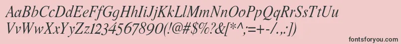 Romandeadfno2stdItalic-Schriftart – Schwarze Schriften auf rosa Hintergrund