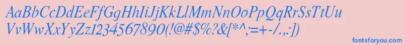 Romandeadfno2stdItalic Font – Blue Fonts on Pink Background