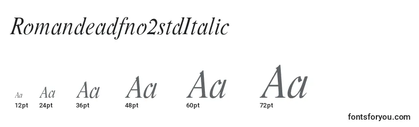 Größen der Schriftart Romandeadfno2stdItalic