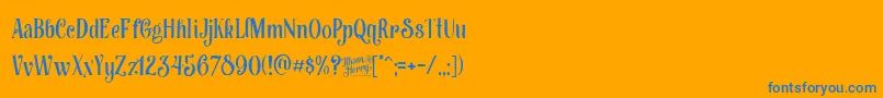 フォントAfectaFreeVersion – オレンジの背景に青い文字