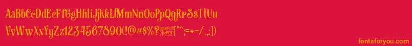 AfectaFreeVersion Font – Orange Fonts on Red Background