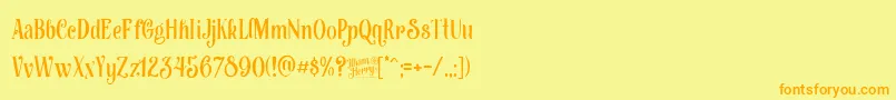 フォントAfectaFreeVersion – オレンジの文字が黄色の背景にあります。