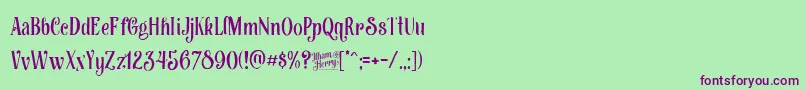 AfectaFreeVersion Font – Purple Fonts on Green Background