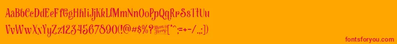 フォントAfectaFreeVersion – オレンジの背景に赤い文字