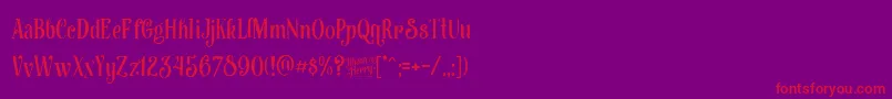 フォントAfectaFreeVersion – 紫の背景に赤い文字
