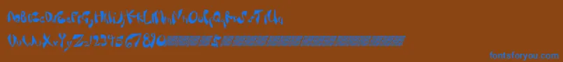 Fancysauce Font – Blue Fonts on Brown Background