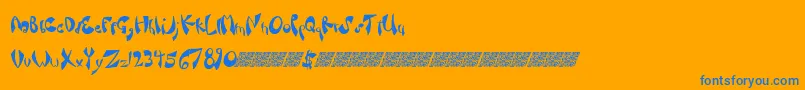 Fancysauce Font – Blue Fonts on Orange Background