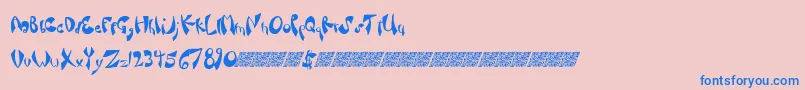 Fancysauce Font – Blue Fonts on Pink Background