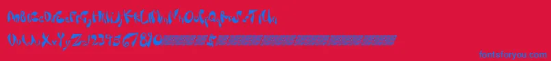 Fancysauce Font – Blue Fonts on Red Background