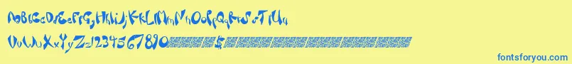Fancysauce Font – Blue Fonts on Yellow Background