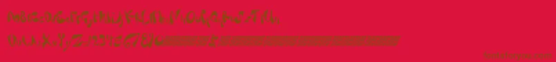 Fancysauce Font – Brown Fonts on Red Background