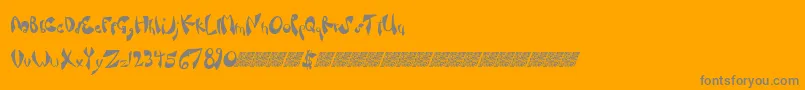 Fancysauce-Schriftart – Graue Schriften auf orangefarbenem Hintergrund