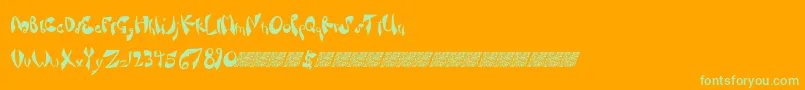 Fancysauce Font – Green Fonts on Orange Background