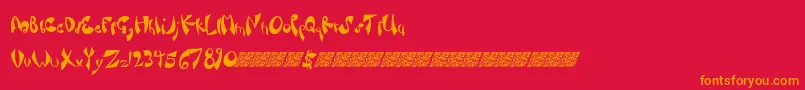 Fancysauce-fontti – oranssit fontit punaisella taustalla