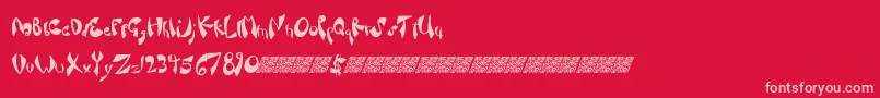 Fancysauce-fontti – vaaleanpunaiset fontit punaisella taustalla