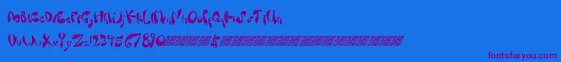 Fancysauce Font – Purple Fonts on Blue Background