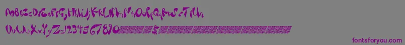 フォントFancysauce – 紫色のフォント、灰色の背景