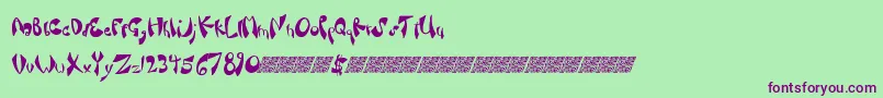Fancysauce Font – Purple Fonts on Green Background