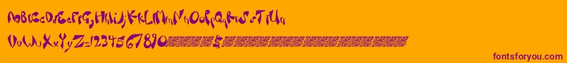 Fancysauce-fontti – violetit fontit oranssilla taustalla