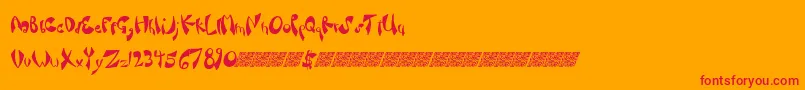 Fancysauce Font – Red Fonts on Orange Background