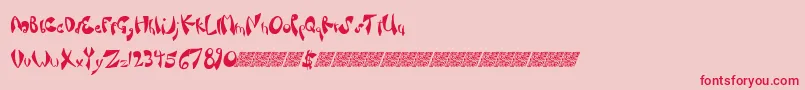 Fancysauce Font – Red Fonts on Pink Background
