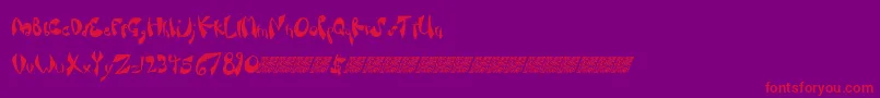 Fonte Fancysauce – fontes vermelhas em um fundo violeta