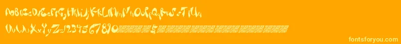 Fancysauce Font – Yellow Fonts on Orange Background