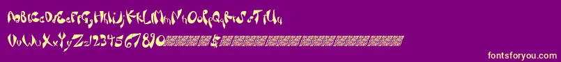 Fancysauce Font – Yellow Fonts on Purple Background