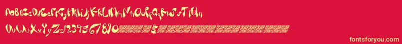 Fancysauce Font – Yellow Fonts on Red Background