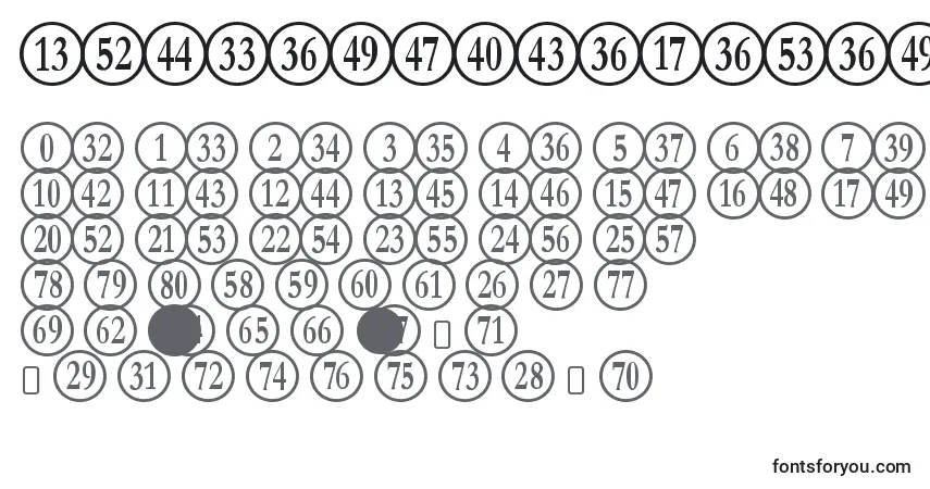Schriftart NumberpileReversed – Alphabet, Zahlen, spezielle Symbole