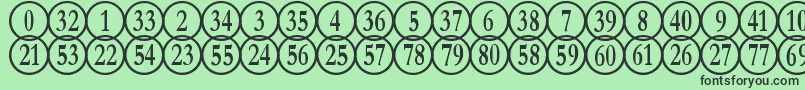 NumberpileReversed Font – Black Fonts on Green Background