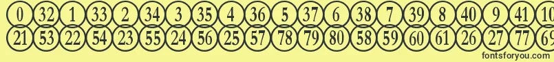 NumberpileReversed Font – Black Fonts on Yellow Background