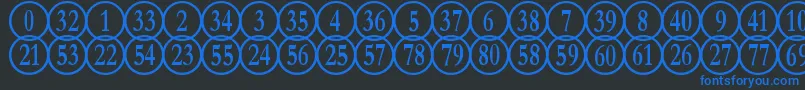 NumberpileReversed Font – Blue Fonts on Black Background