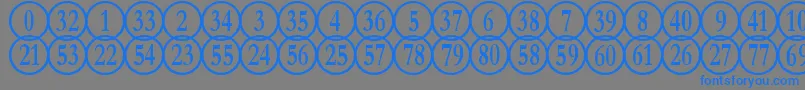 NumberpileReversed-Schriftart – Blaue Schriften auf grauem Hintergrund