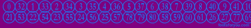 NumberpileReversed Font – Blue Fonts on Purple Background