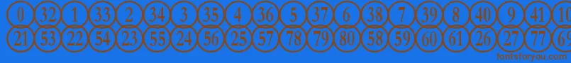 NumberpileReversed Font – Brown Fonts on Blue Background