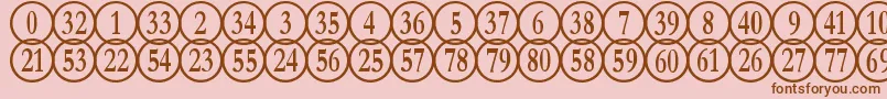 NumberpileReversed Font – Brown Fonts on Pink Background