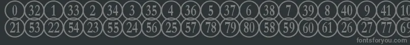 フォントNumberpileReversed – 黒い背景に灰色の文字