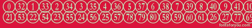 NumberpileReversed Font – Green Fonts on Red Background