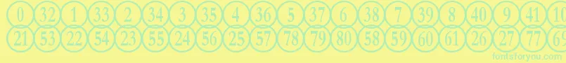 NumberpileReversed Font – Green Fonts on Yellow Background