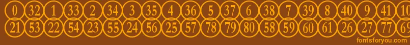NumberpileReversed Font – Orange Fonts on Brown Background
