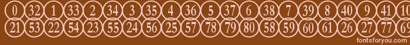 NumberpileReversed Font – Pink Fonts on Brown Background