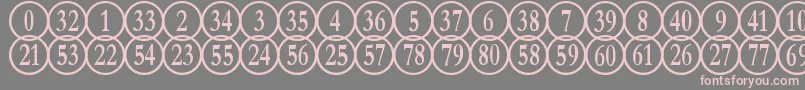 NumberpileReversed Font – Pink Fonts on Gray Background
