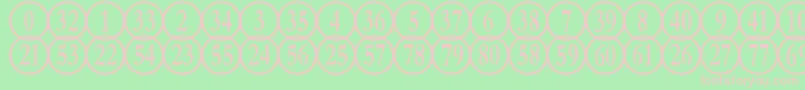 NumberpileReversed Font – Pink Fonts on Green Background