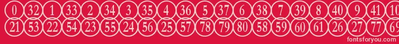 フォントNumberpileReversed – 赤い背景にピンクのフォント