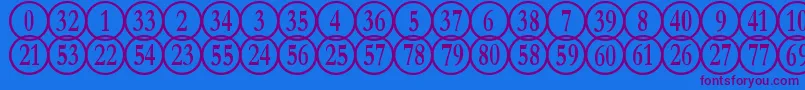 NumberpileReversed Font – Purple Fonts on Blue Background