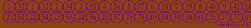 NumberpileReversed Font – Purple Fonts on Brown Background